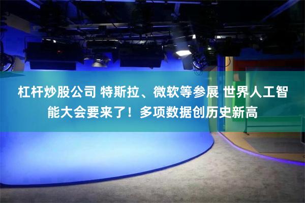 杠杆炒股公司 特斯拉、微软等参展 世界人工智能大会要来了！多项数据创历史新高